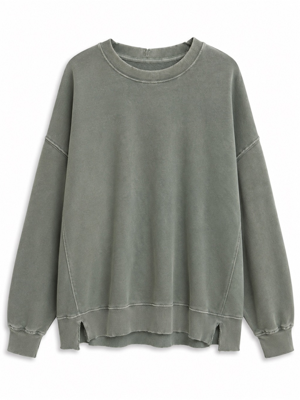 aerie Washed Sage Green Crewneck Sweater Oversized - Picture 1 of 6